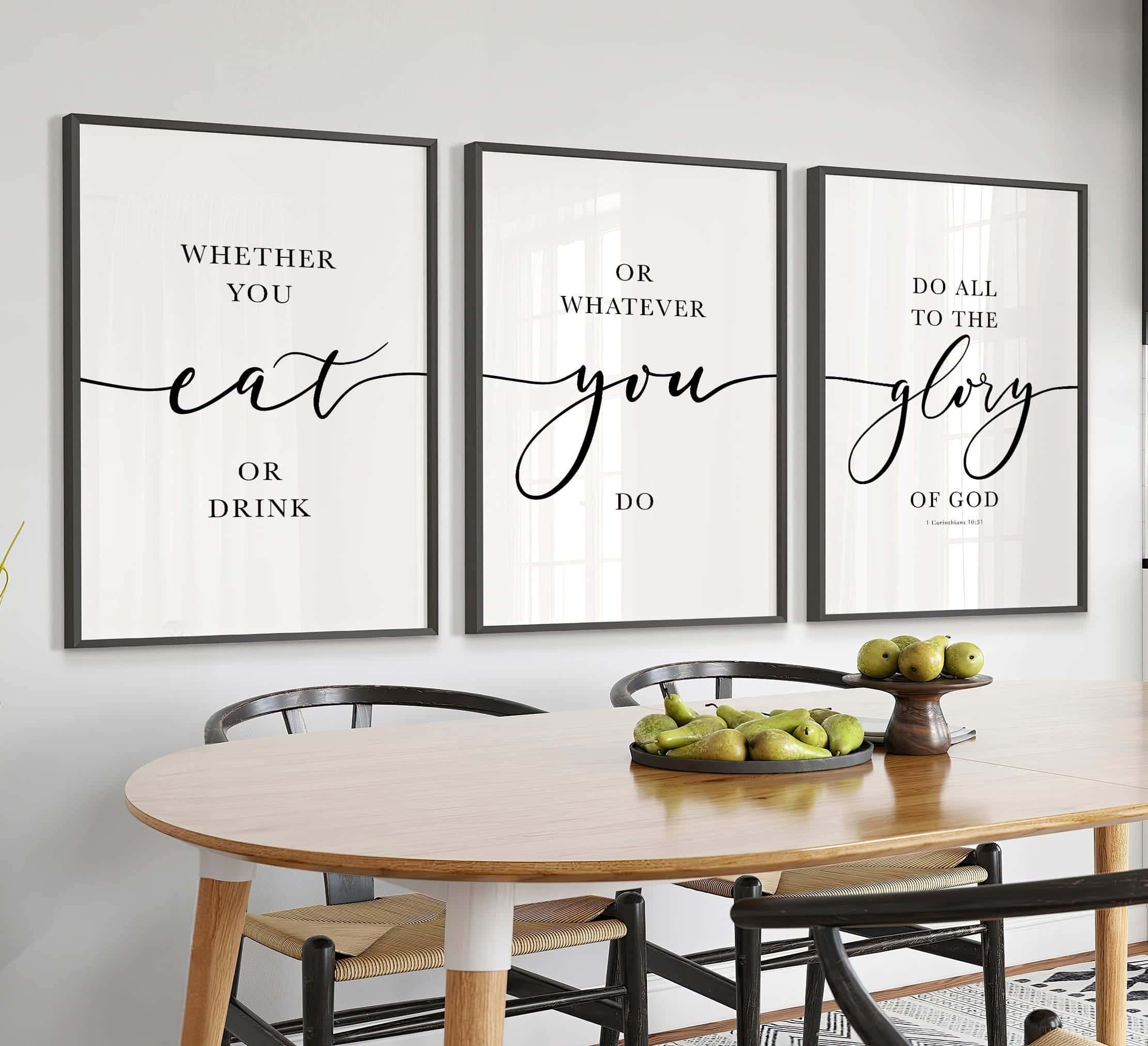 Do All to the Glory of God, 1 Corinthians  10:31 | Trio Set, Christian Wall Art, A2 at XILEF Art
